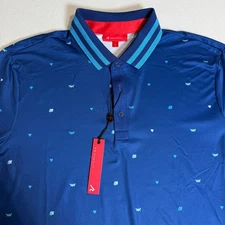 Redvanly Langham Polo Shirt Mens L Mazarine Blue Hearts Bee Golf Athletic Luxury