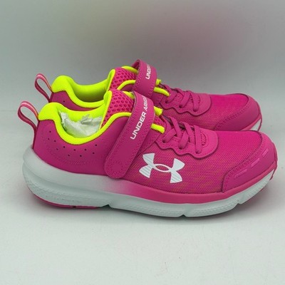 Under Armour Assert 10 AC Shoes Girls 2Y Pink Yellow 3026190-652