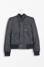 Diesel Black Bomber Jacket Faux Shearling Lined - Women’s S