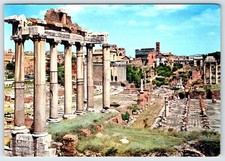 Postcard Roman Forum Rome Italy 1959 Stamps