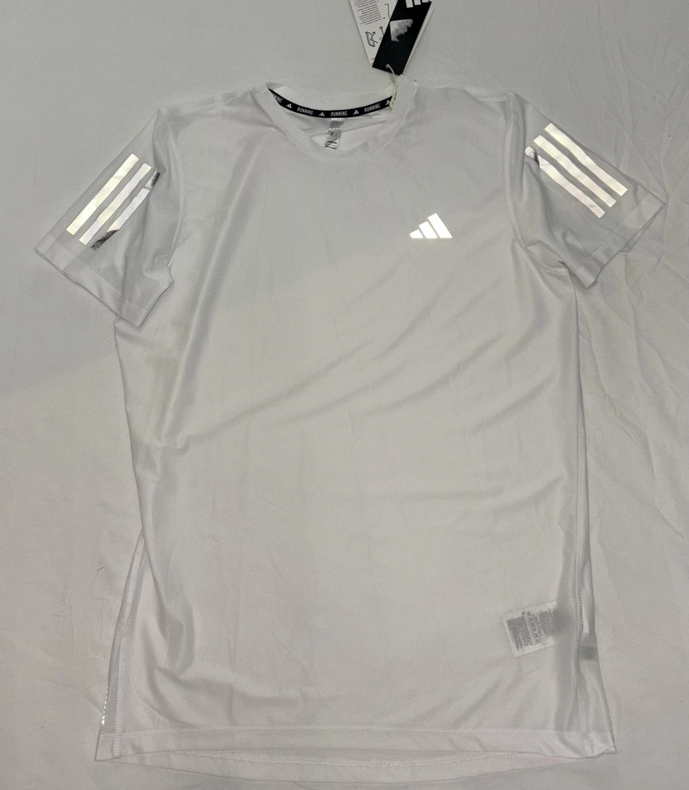 adidas Men's OWN THE RUN TEE Size Medium Reflective Stripe