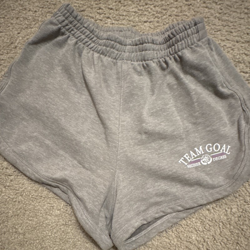 Inspired Couture Women’s S Gray Fleece Logo Sweat Shorts High Rise Elastic Waist