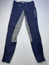 Pikeur Breeches Womens EU 80 Long Navy Gray Full Seat Riding Equestrian Pants