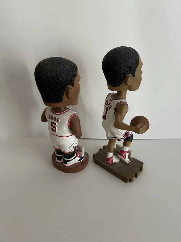 NBA Chicago Bulls Derrick Rose and Jalen Rose White Jersey Bobble Heads No Box - Image 4 of 4