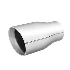 Double Wall Exhaust tip - 2.5" ID x 3.5" OD x 7"L - Weld On Muffler Tail Chrome