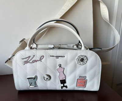 NWT $248 KARL LAGERFELD PARIS TOP HANDLES BAG WITH PINS LIMITED EDITION