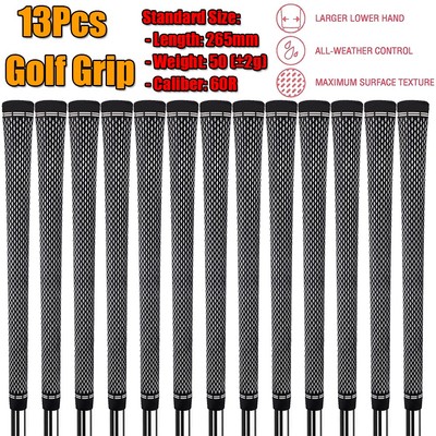 13Pcs Golf Grip Natural Rubber Golf Club Grip Anti-Slip Standard Size 60R Grip