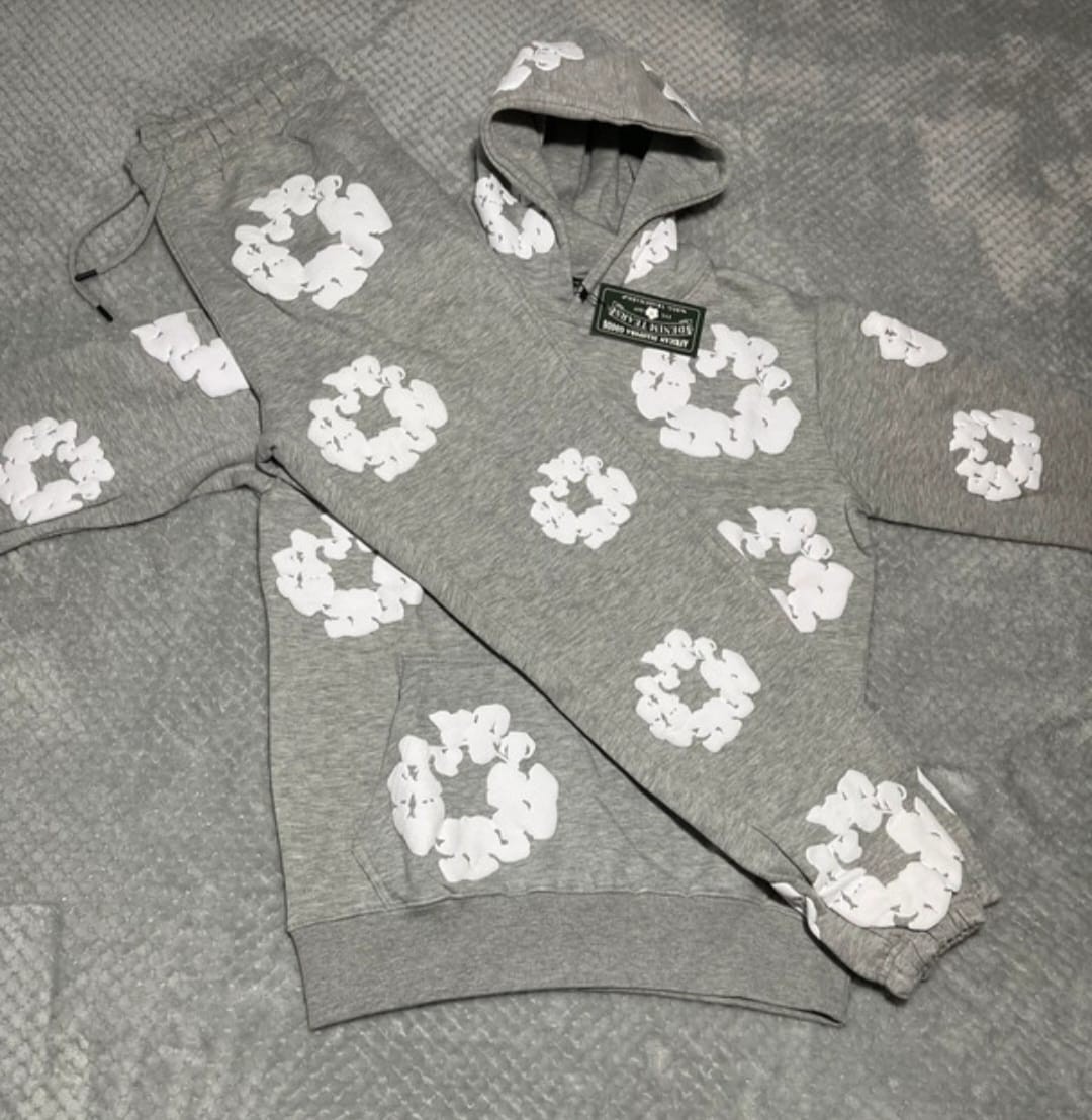 Denim Tear TracK Suit Set Grey/White - Size Extra Small image 3