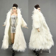 Doll Accessories Fashion Clothes Set For 11.5in Doll White Coat  Silver Dress
