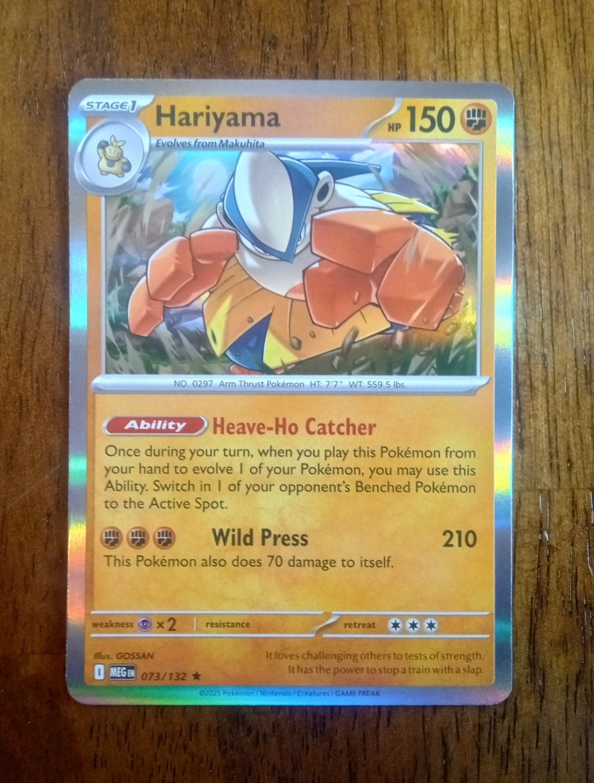 Hariyama Holo Pokemon Mega Evolution 073/132 Mint Stage 1 Rare
