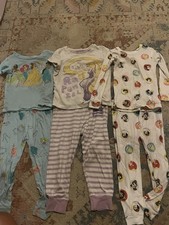 3 Pack Girls Disney Size 4T Toddler Pajamas Princess Designs