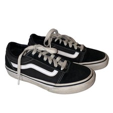 Vans Black White Classic Old Skool Low Top Sneakers Youth Size 2