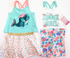 Tommy Bahama Toddler Girl 2 Outfits-4 Pieces Summer Sequin Sizes 2T 3T NEW