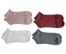 Tommie Copper 4 Pack Cozy Fit Compression Ankle Socks - Red Medium