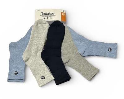 Timberland 5-Pair Men's Performance Cushioned High QTR  Socks  Gray/Blue