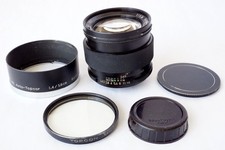 Topcon 58mm f1.4 RE Auto Topcor Lens Black Version with Hood Good Working Order