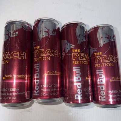 Redbull Peach Nectarine - Four  12oz Cans - Discontinued Flavor -  New Unopened