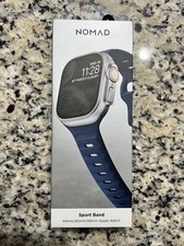 New NOMAD Authentic Apple Watch Sport Strap FKM Band Atlantic Blue 44/45/49mm