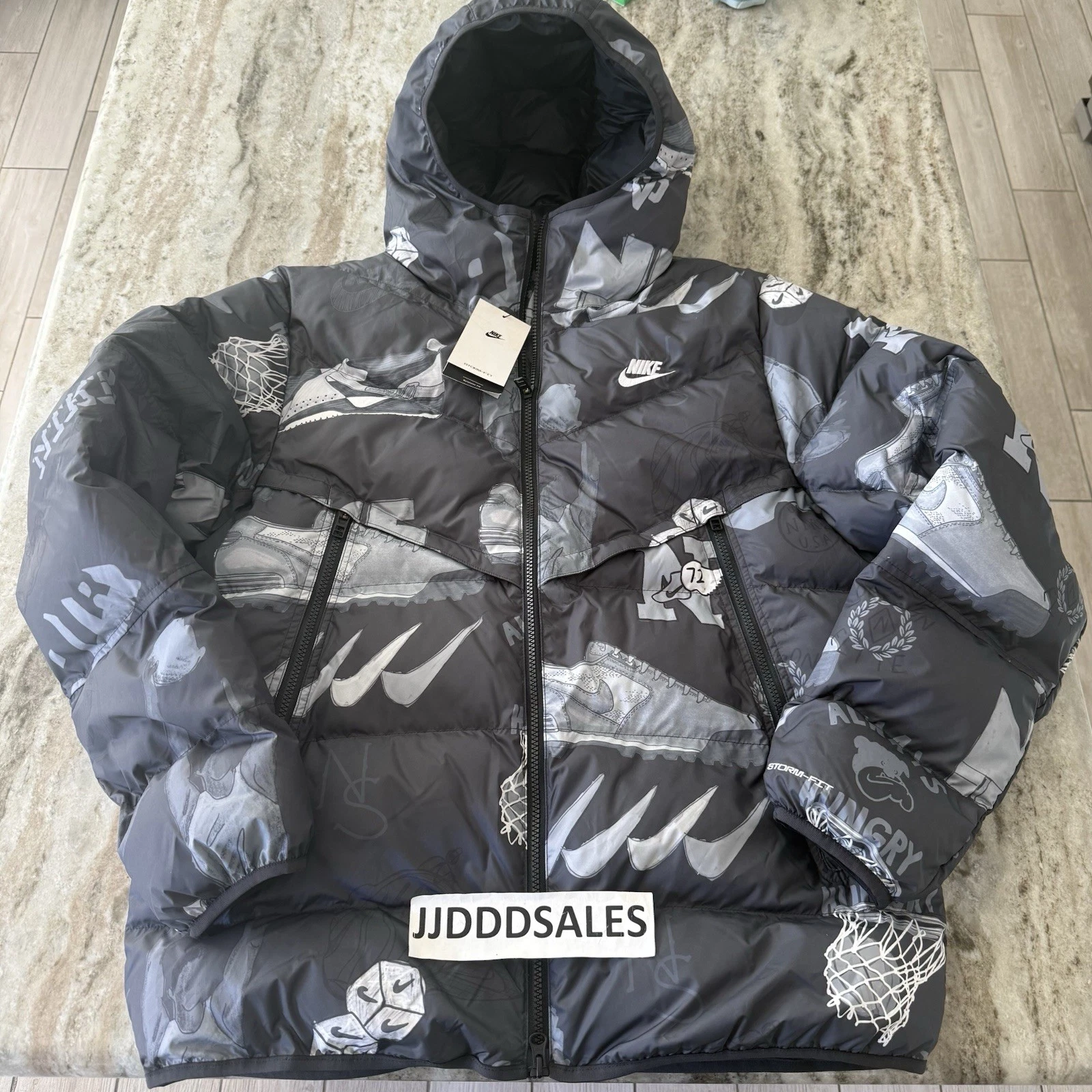Nike Jacket Bold School Windrunner FZ2288-045 Storm Fit Puffer Hooded Men’s Lrg
