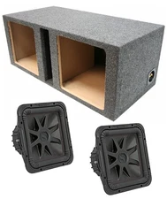 Kicker 44L7S124 Solo-Baric 12 Square Dual Sub & ASC 212SQV Sub Box Enclosure