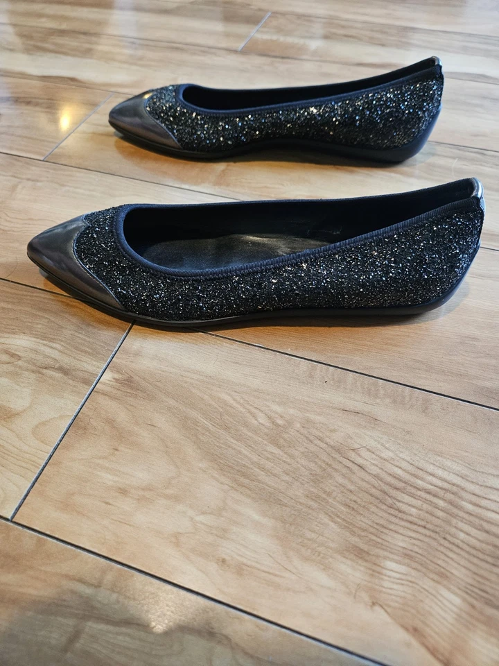 Sapatos baixos HOGAN couro preto glitter tamanho 37, EUA 6.5 - Imagem 2 de 4