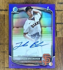 2025 Bowman Chrome Jacob Bresnahan 1st Purple Auto /250 #CBA-JBR Giants