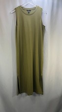 Banana Republic Bias-cut Midi Dress Womens Small Olive Green Stretch Cocktail