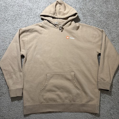 #ad Reddit Snoo Summit Employee Hoodie 2XL Khaki Tan Corporate Swag Independent $49.99