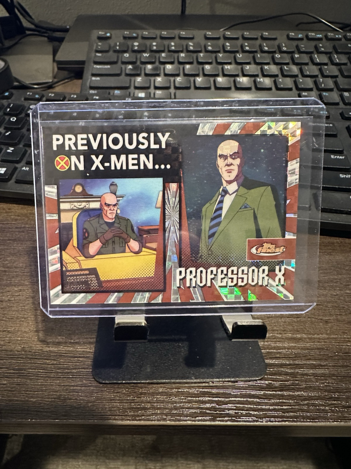 Professor X Previously On X-Men 2025 Topps Finest X-Men '97 X-Fractor 71/97 PO20