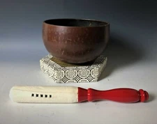 Singing Bowl Gong Orin Japan Temple Buddhist, w/striker, cushion D.7in #161101