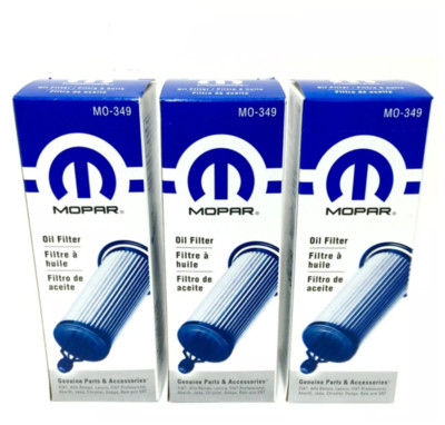 3 Set Mopar Chrysler Jeep Dodge RAM 3.2L 3.6L V6 Oil Filter Cartridge MO-349