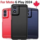 Carbon Fiber TPU Shockproof Cover Case For Motorola Moto G Play 2024
