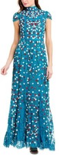 ALICE + OLIVIA Arwen  Embroidered Godet Gown Size 8 NWT