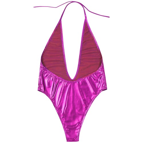 Womens Bodysuit High Cut Swimsuit Deep V Neck One Piece Lingerie Leotard Bikini - Picture 36 of 89