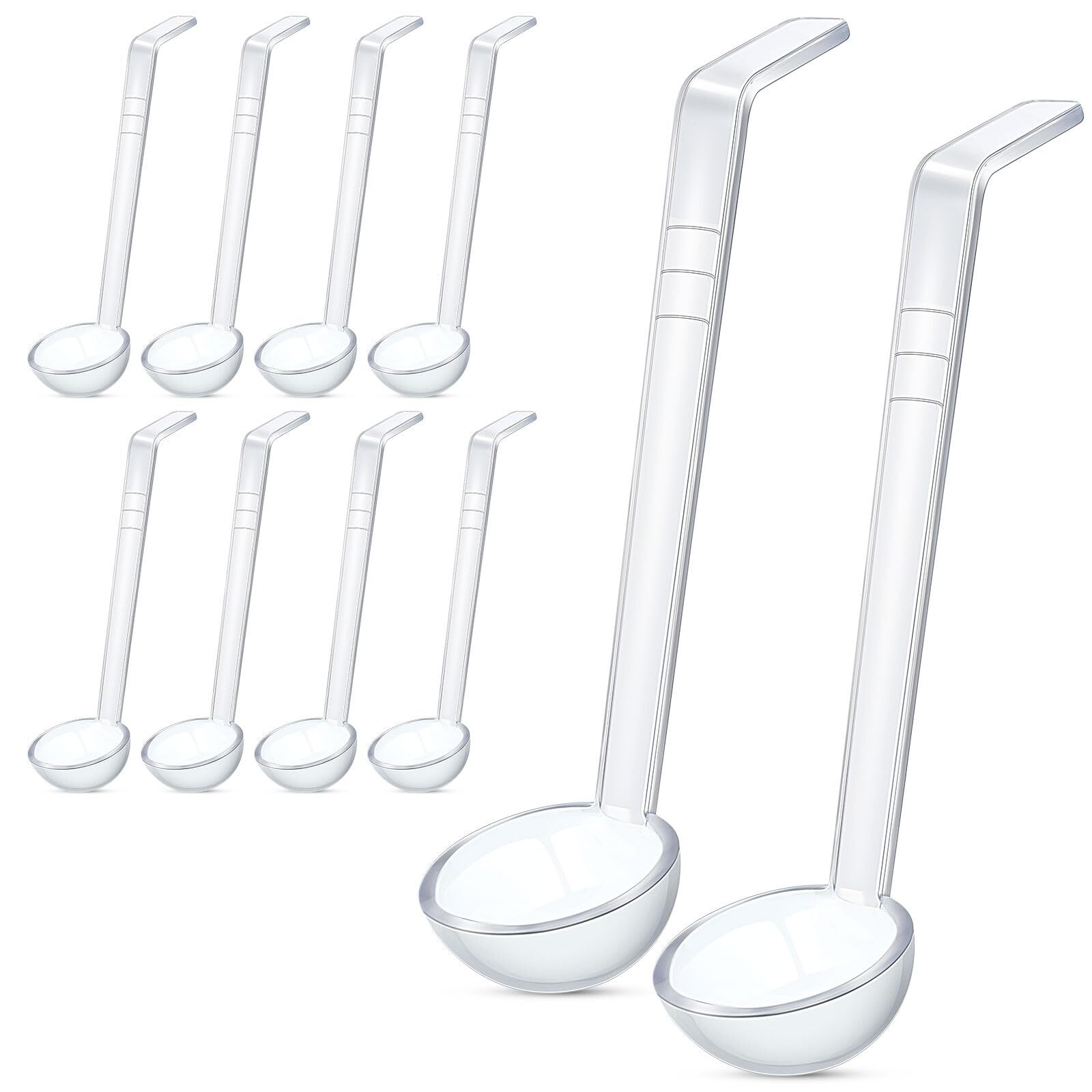 10 Pieces 7 Inches 1 oz Clear Small Ladle Mini Ladle for Sauce Long Handle Pl...