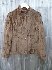 Light Weight J.f.w. Brown Faux Fur Jacket Size 10/36” Bust