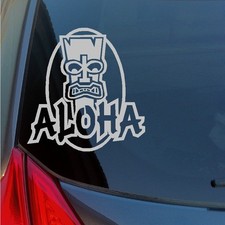 Aloha Tiki vinyl sticker decal Maui Oahu Polynesian Hawaiian God statue idol 808