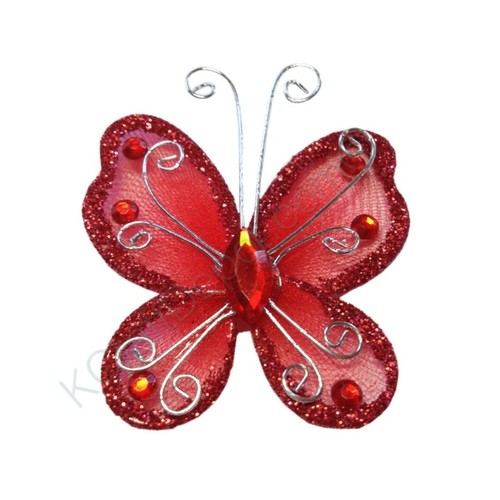12Pcs 2" Organza Butterflies Craft Wedding Party Decoration U-Pick From 16 Color - Picture 13 of 17