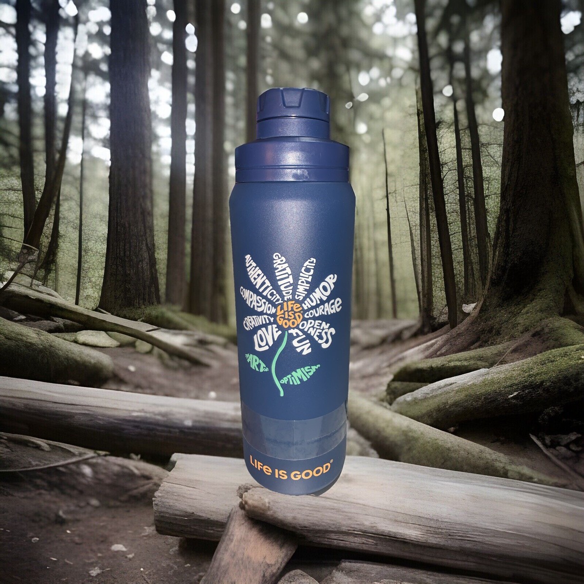 Life Is Good 26oz Wide Mouth Stainless Steel Water Bottle Super