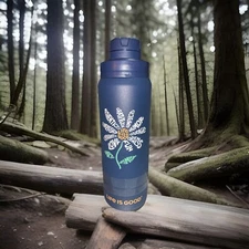 Life Is Good 26oz Wide Mouth Stainless Steel Water Bottle  Super Power Daisy