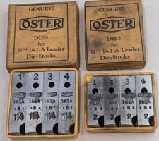 Vintage 2 Genuine OSTER Dies for Nos.1 1A Leader  Size , 2",,,,1-1/4"