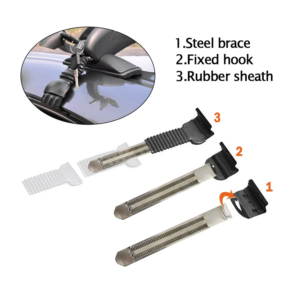 Portaequipajes portaequipajes de aluminio negro con cerradura y llave 43,3" para techo de coche Foto 4 de 4