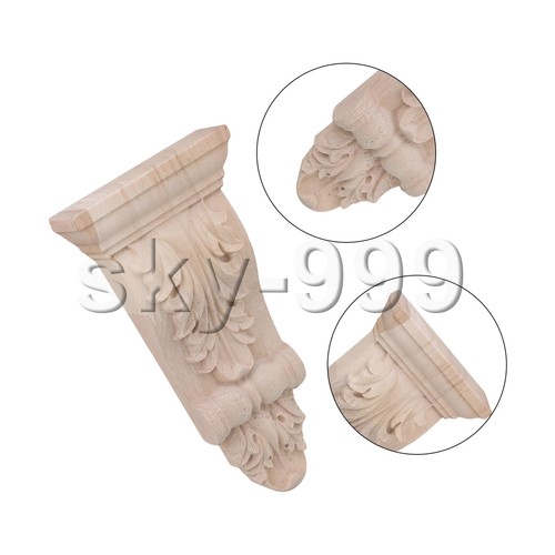 Unpainted Solid Wood Carved Corbels Column 3.15" x 0.98" x 6.3" F46 Pack of 15 - Imagen 3 de 6