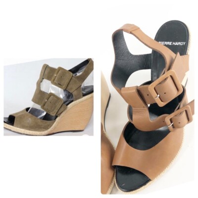 Pierre Hardy Caged Strappy Buckle Wedge Sandals Sz 41/11