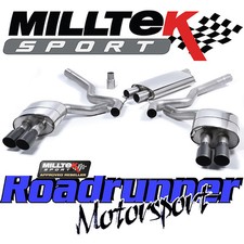 Milltek SSXFD181 Mustang 2.3 Exhaust System Cat Back Resonated Quad Black Tails