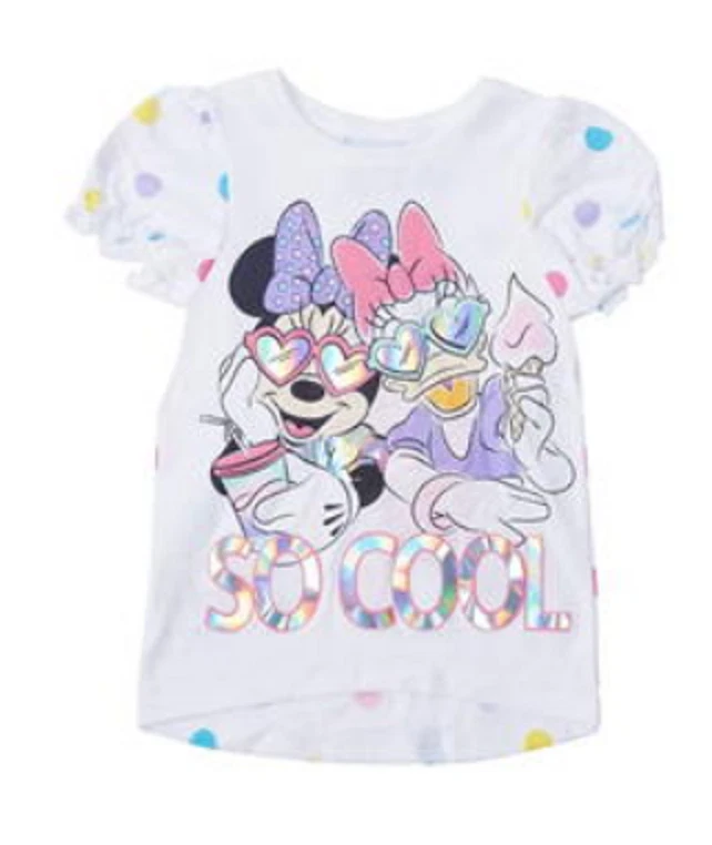 DISNEY Minnie Mouse: Beautifull Imprimé T Shirt, 2 /3,3/4,4 /5,5/ 6,7/ 8, New À - Photo 1/1