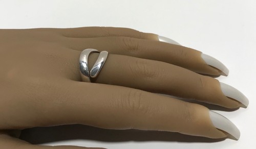 VINTAGE TAXCO 925 STERLING SILVER BYPASS RING SIZE 8.5 - Picture 4 of 14