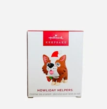 Hallmark HOWLIDAY HELPERS 1st Series Miniature Ornament 2024 Dog Puppy Corgi
