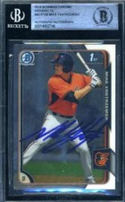 Mike Yastrzemski Beckett Signed 2015 Bowman Chrome Rookie Autograph