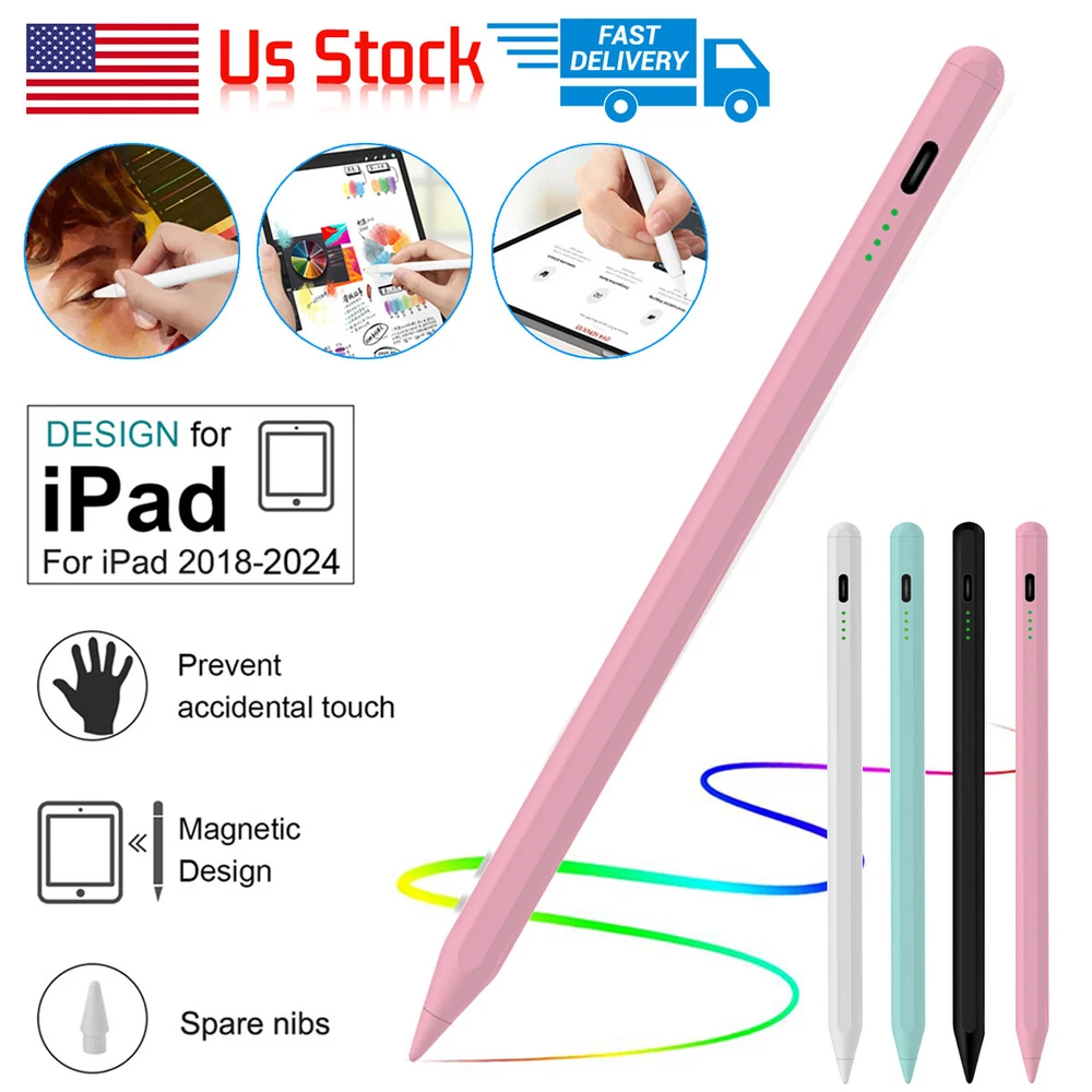For Apple Stylus Pencil iPad 10/9/8/7/6th Gen Air 5/4/3 iPad Pro 2018-2024 Pen